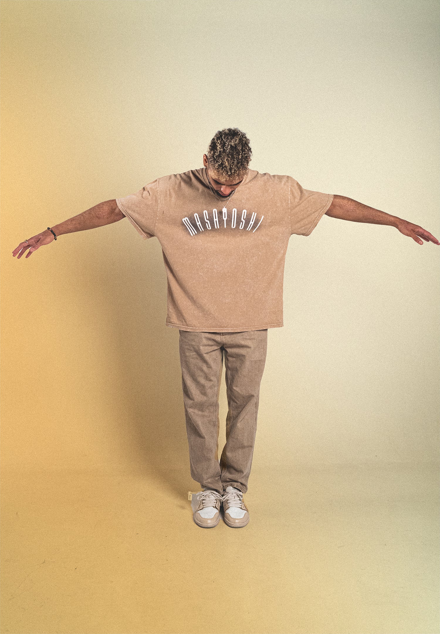 Desert-Beige Acidwashed T-Shirt