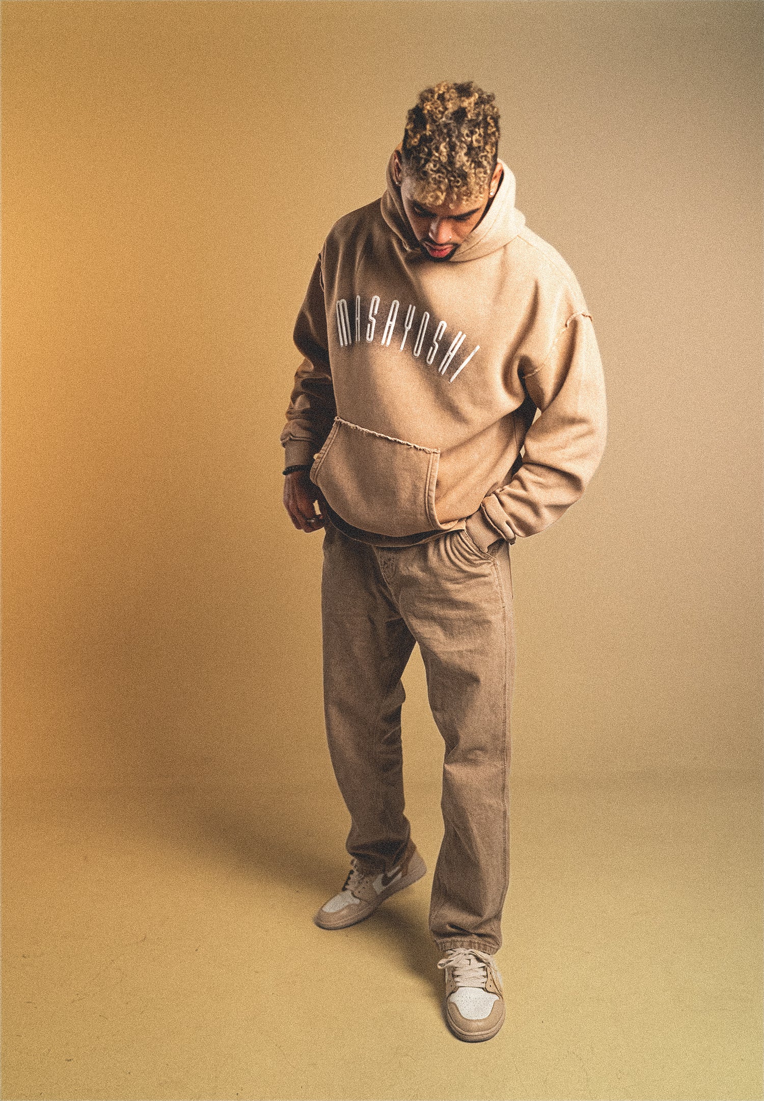 Desert-Beige Acidwashed Hoodie