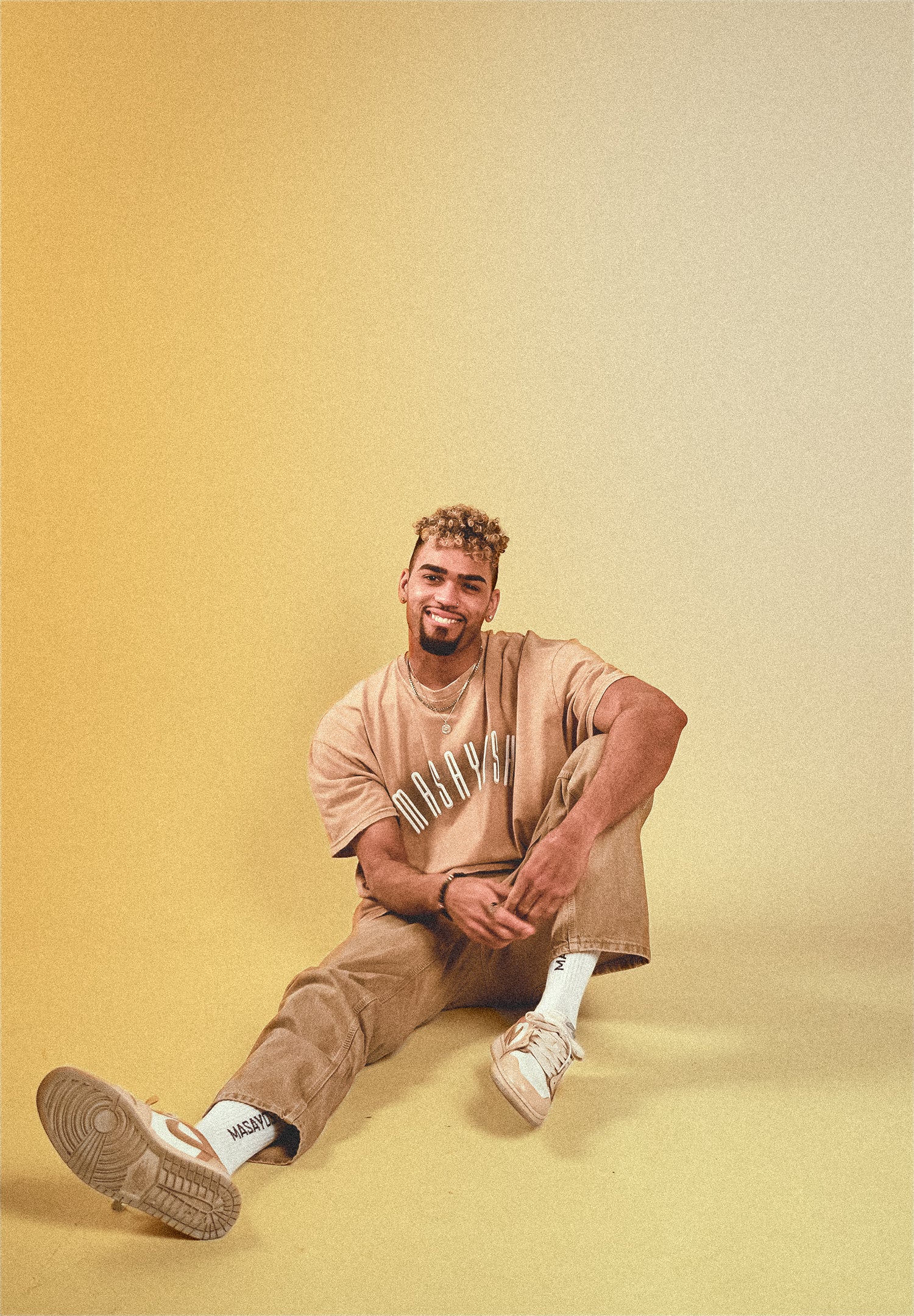 Desert-Beige Acidwashed T-Shirt